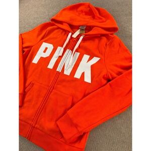 Victoria's Secret‎ 11157155 Everyday Fleece Zip-Up Hoodie Sz Medium NWT Orange